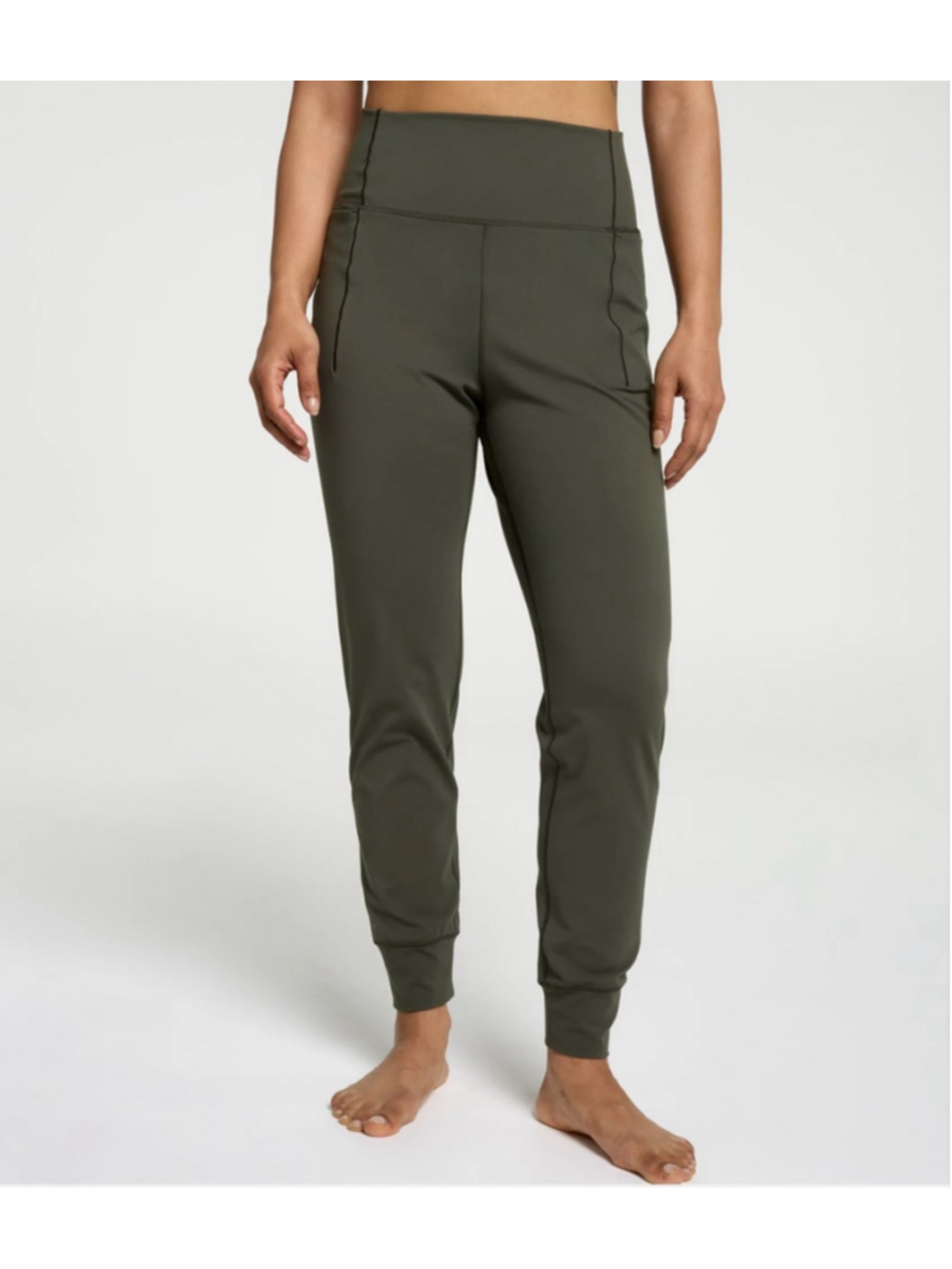 Women's Inspire Olive Green High-Rise Jogger Pants M q16